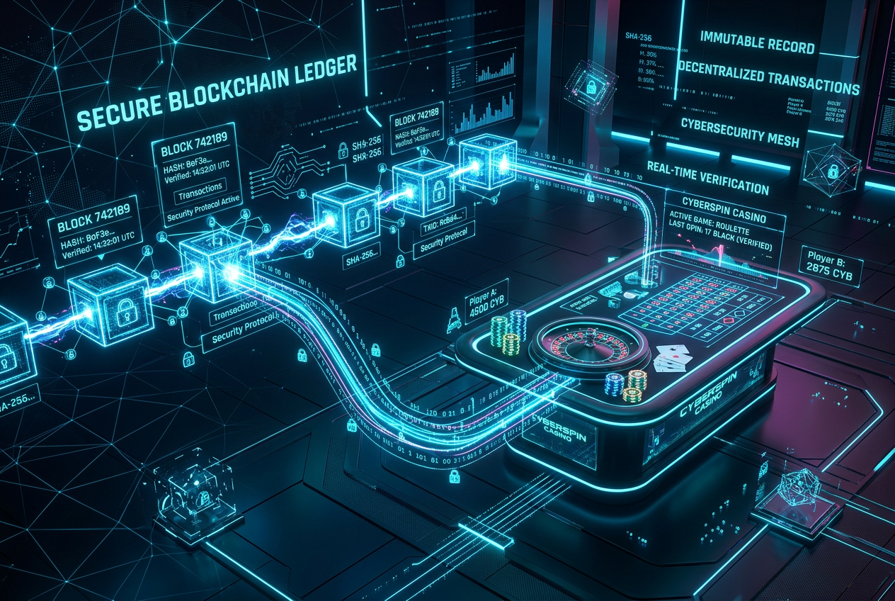 Blockchain security and data visualization for casino systems