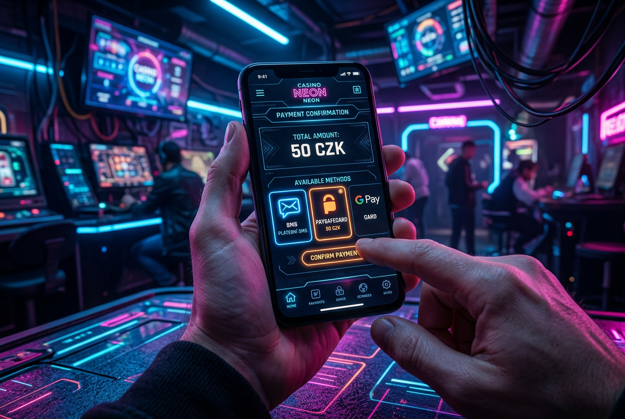 Moderní rozhraní mobilní platby 50 Kč pro online kasino